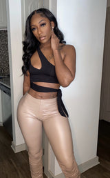 "Galaxy PU Low Rise Pants